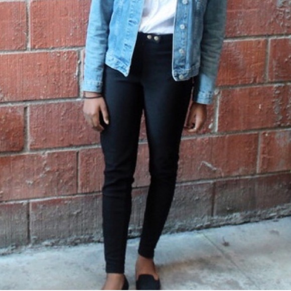 H&M Black Ribbed Knit High Waist Riding Style Pant Legging - Picture 7 of 8